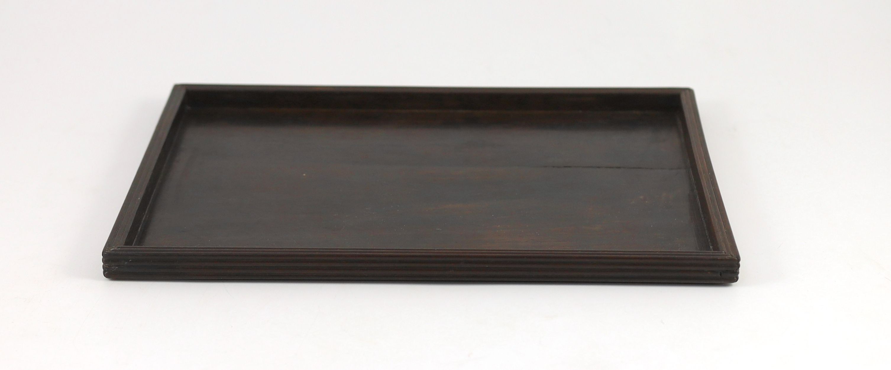 A Chinese hardwood tray, possibly zitan, 19th century 35 cm x 24 cm